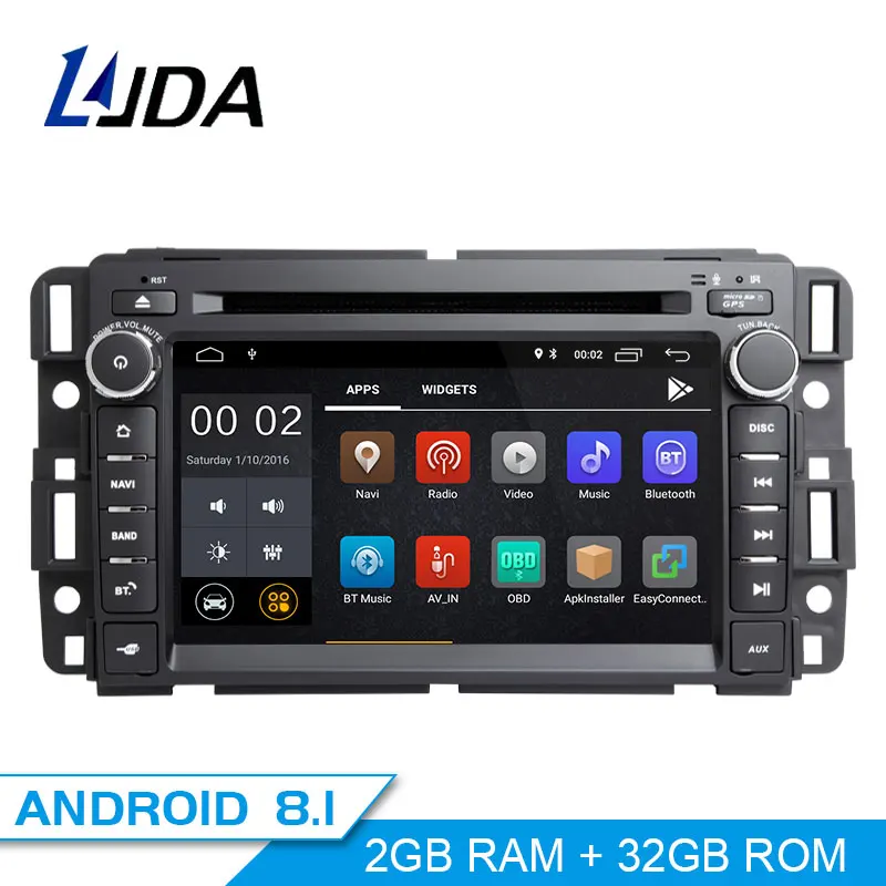 

LJDA 2 Din Android 8.1 Car Radio For Chevrolet Tahoe Traverse BUICK Enclave GMC Yukon Tahoe Acadia Multimedia Stereo GPS DVD IPS