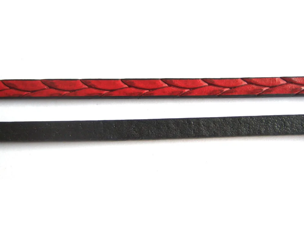 Красный плоский шнурок из искусственной кожи 1 метр 5x2 мм|bracelet making|pu leather cordmake cord