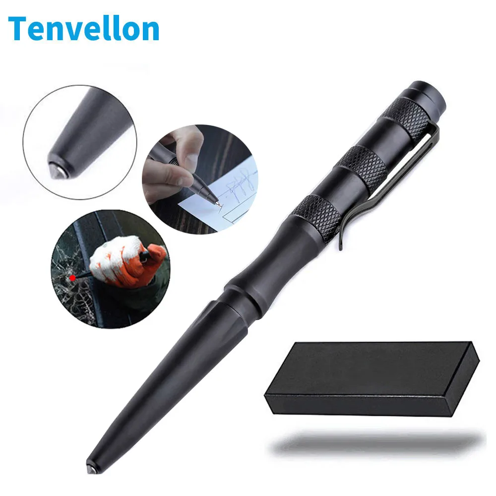 Tenvellon тактическая ручка принадлежности для самообороны в комплекте ручка коробки Вольфрам Сталь защита, Личная безопасность для самообороны обороны