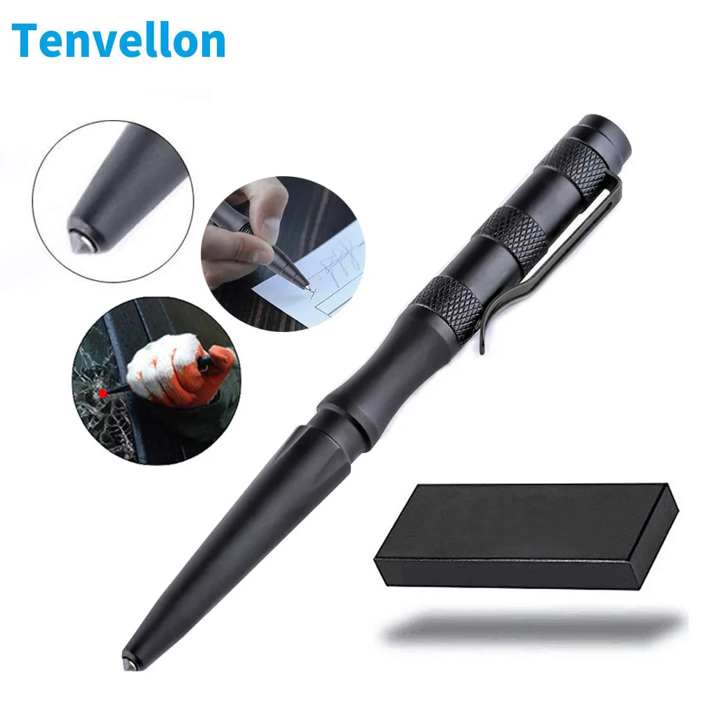 Tenvellon Tactical Pen Self Defense Supplies Included Pen Box Tungsten Steel Security Protection Personal Defense Tool Defence