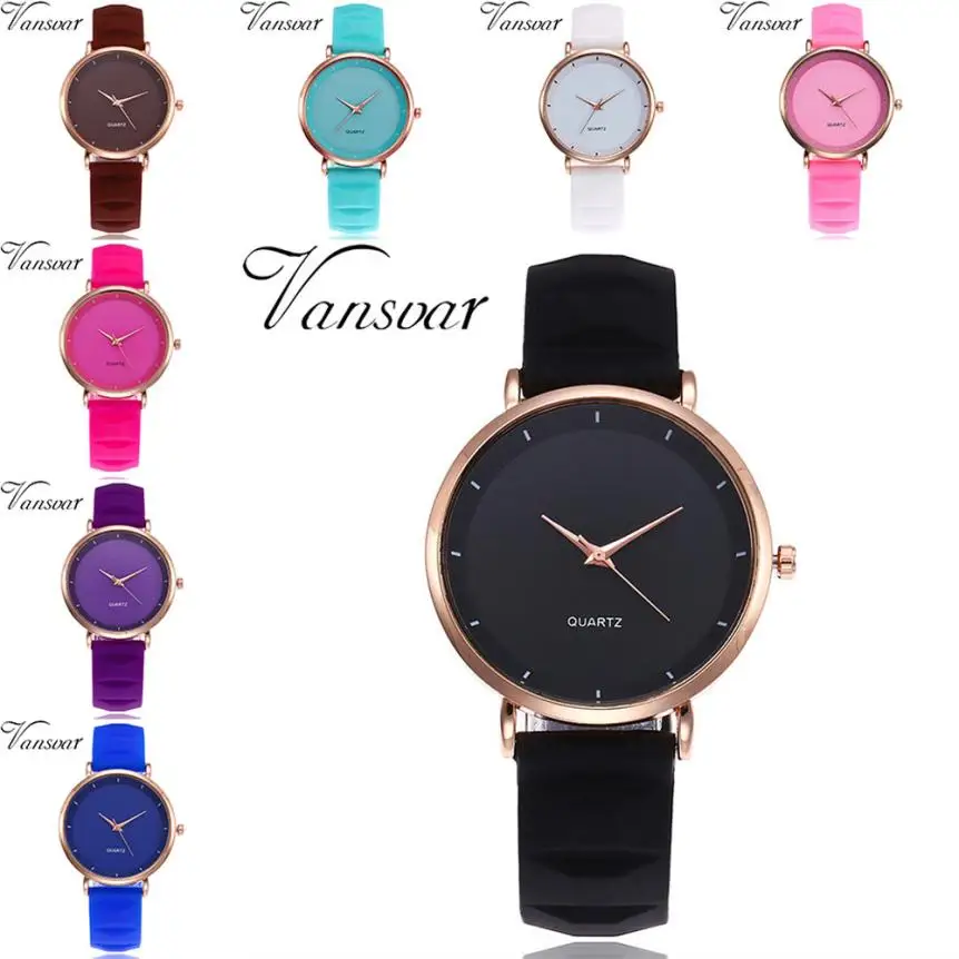 

vansvar Women's Casual Quartz Silica Gel Band Newv Strap Watch Analog Wrist Watch ladies watches top brand luxury casual xfcs
