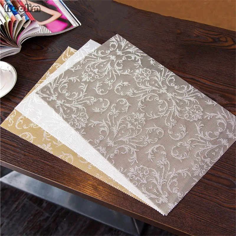 NOOLIM 4pcs/set Placemat Fashion PVC Square Dining Table Placemats