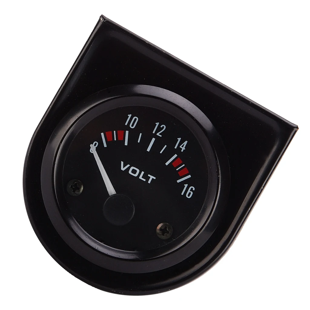 1Piece Classic Car 2' 52mm 8-16 Voltmeter Gauge Illuminated Universal Volt Meter Black For Automobile