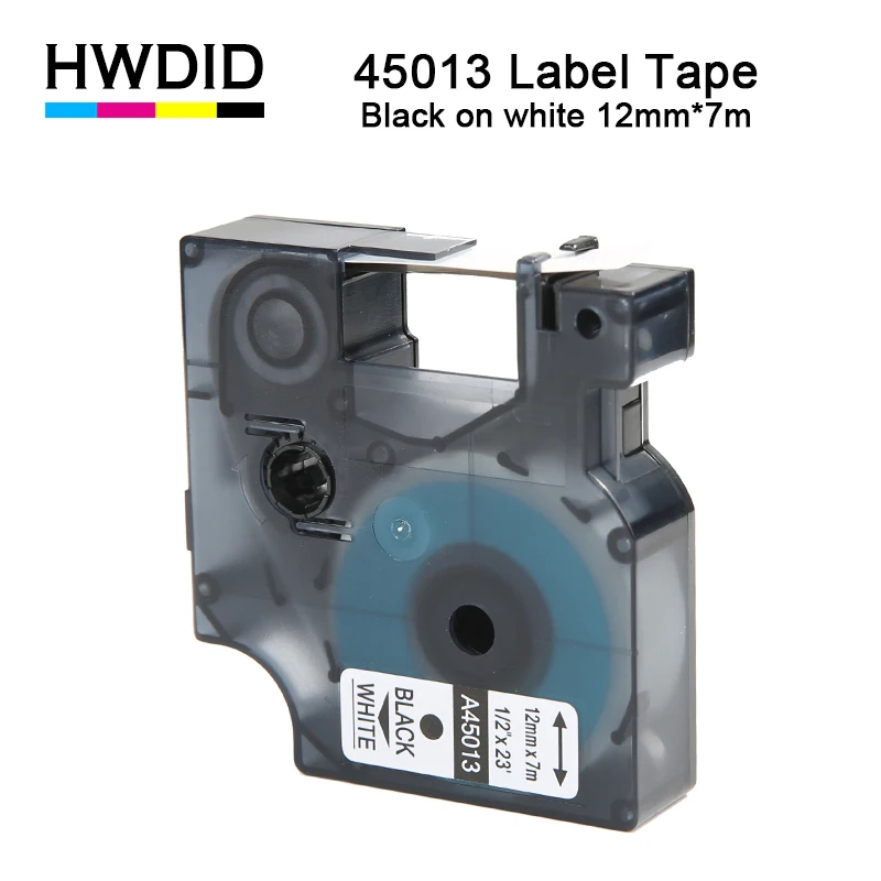 HWDID 45013 Замена кассеты для Dymo D1 производитель этикеток/Лента Черная на белой ленте