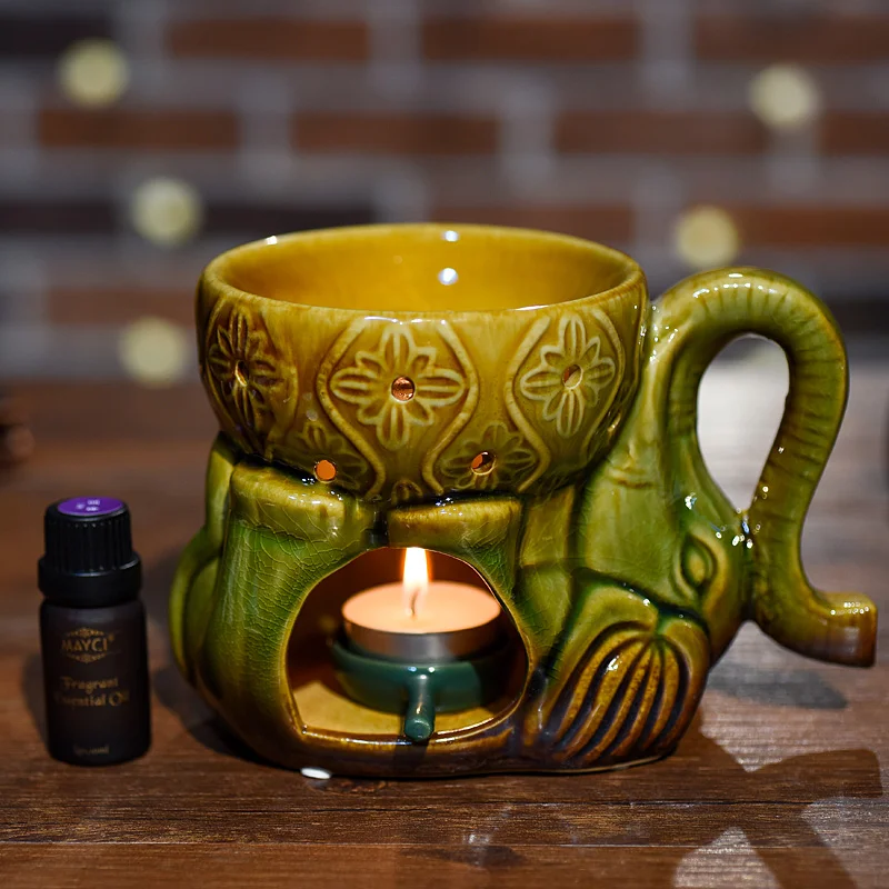 Beautiful pottery large capacity incense lamp oil furnace aromatherapy