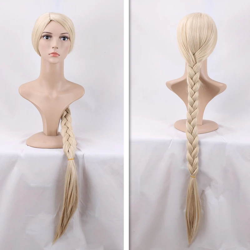 Принцесса Рапунцель косплей парик Рапунцель длинные косы 120 см длинные Хэллоуин ролевые игры синтетические волосы для взрослых