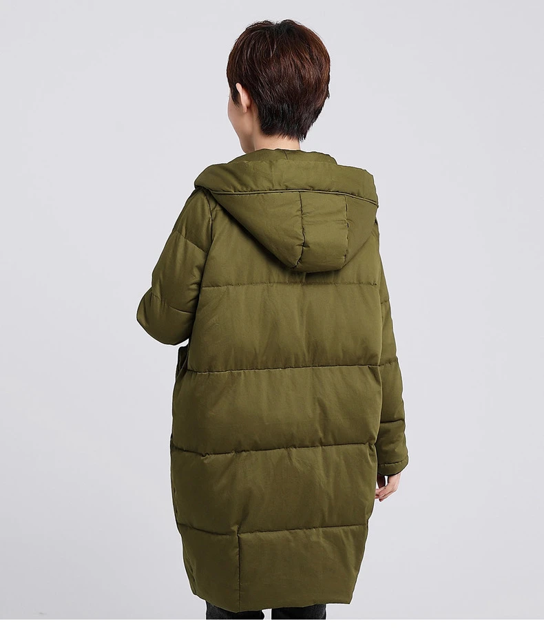 Зима среднего возраста большой размер 5XL хлопковое пальто верхняя одежда теплая Толстая длинная свободная куртка-парка корейское однотонное хлопковое пальто с капюшоном
