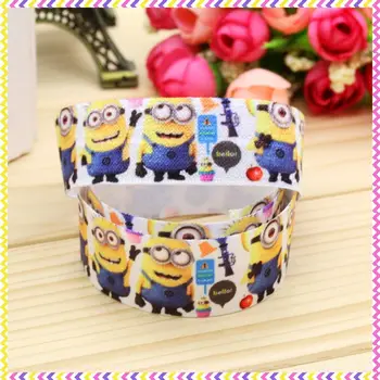 

1'' inch Free shipping Elastic FOE minions printed headband headwear diy hair band wholesale OEM 25mm H4454