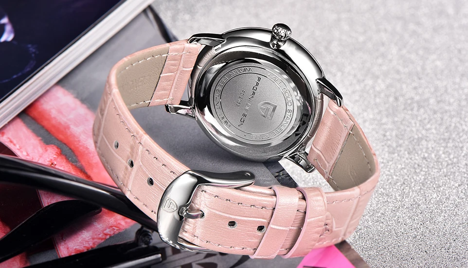 Pagani Дизайн Мода кварцевые Элитный бренд часы Для женщин Shell Наберите элегантный розовый из натуральной кожи женские часы Relogio feminino