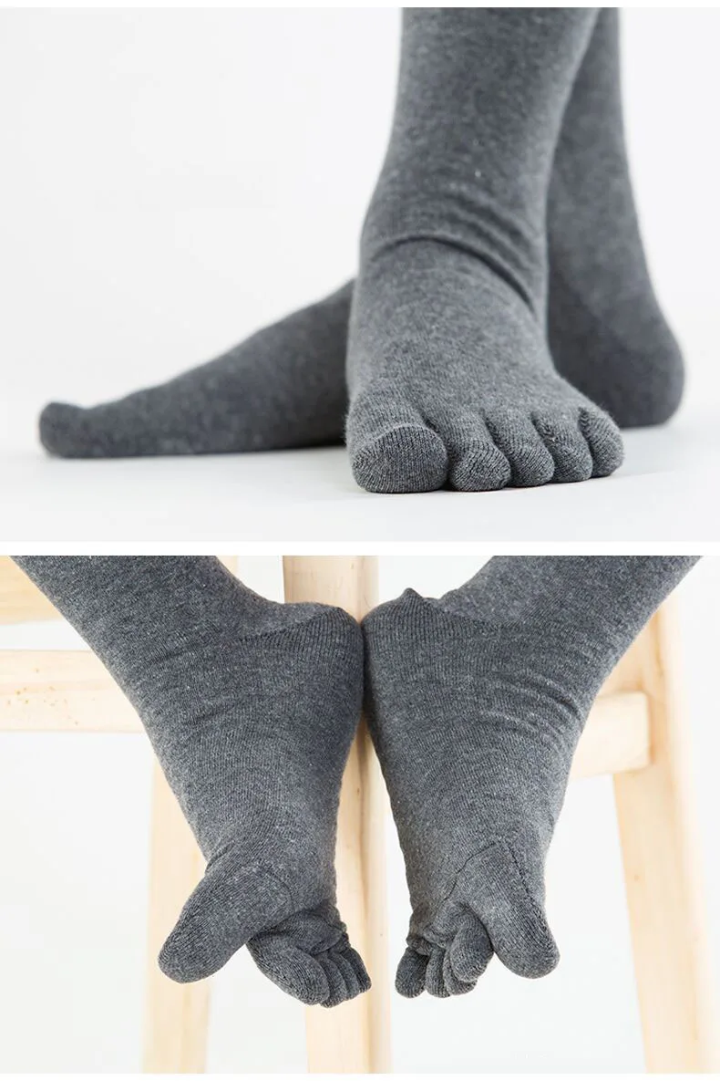 VERIDICAL 5 пар/лот мужские хлопковые носки с носком контрастные Лоскутные однотонные мужские пять пальцев Короткие носки белый черный носки