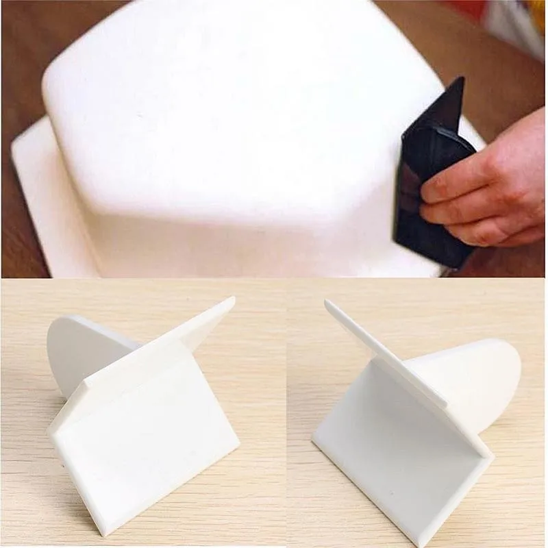 DIY Plastic Right Angle Cake Smoother Paddle Tool Polisher Finisher Of Fondant Sugar Craft Bakeware Utensils Solid White Decor