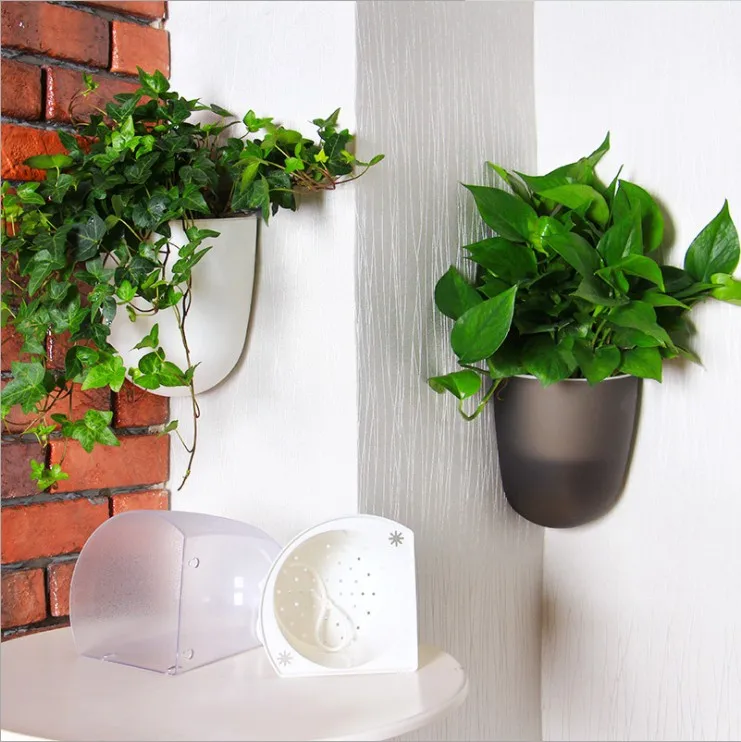 Creative Self-watering Plant Flower Pot Wall Hanging Plastic Planter Home Garden