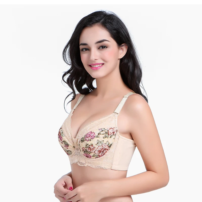 

Women Push Up Bras Underwire Padded Up Print Lace Bra C D E F Cup Brassiere 36 38 40 42 44 46 48 80-110