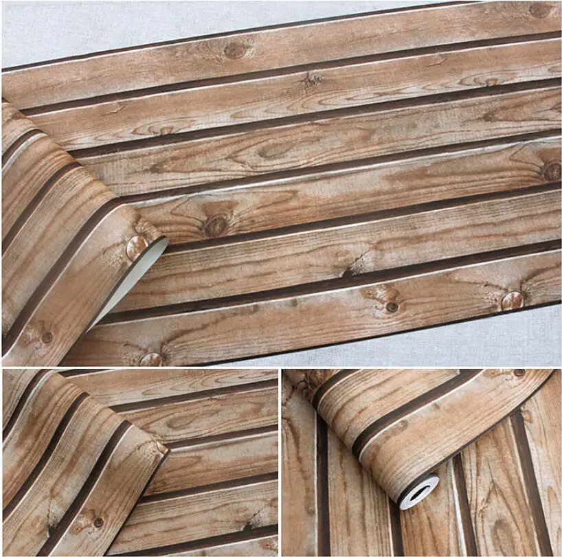 Beibehang 3d текстура твердой древесины Имитация древесины зерна обои бревна цвет старинные деревянные доски потолок чердак papel де parede