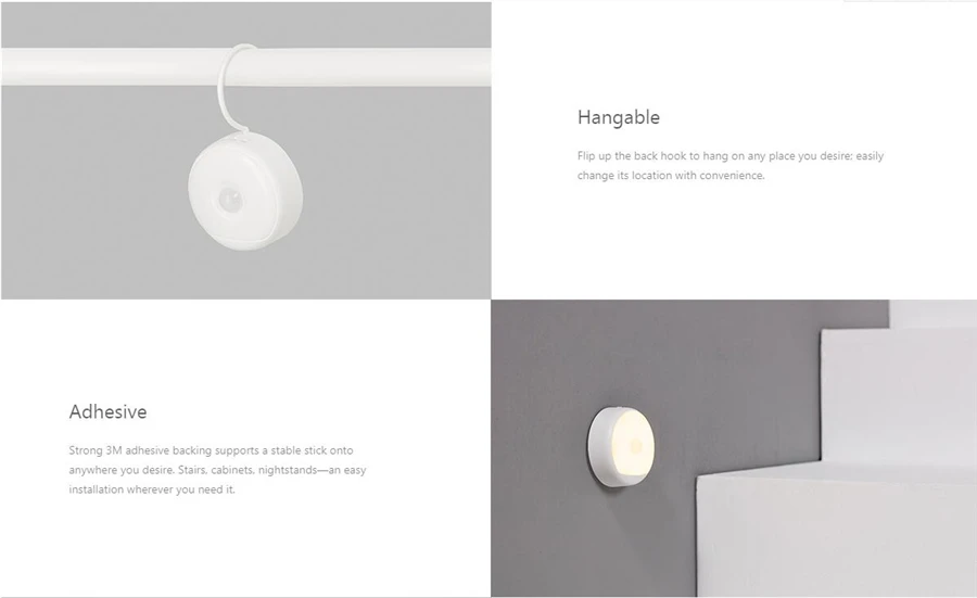 Yeelight LED night Light Motion Sensor light Rechargeable Rechargeable Smart home lamp For Bedroom wardrobe hallway led lamp smart night lamp smart led bulb smart motion sensor led rhythm lamp