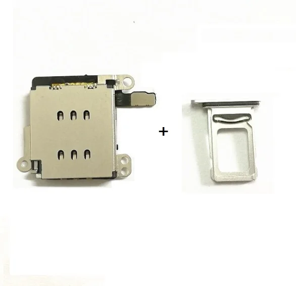 Для iPhone XR Dual SIM Card Reader гибкий кабель+ держатель лотка для sim-карты Замена Адаптера - Цвет: Серебристый
