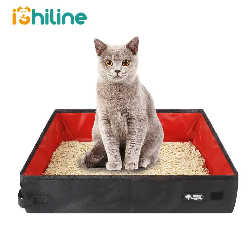 Folding Travel Pet Cat Litter Box Dog Toilet Tray Folding Cat Litter