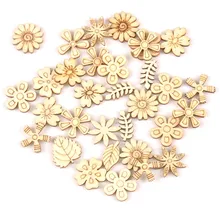 50 шт. натуральный микс растение/цветок/трава узор Деревянный Скрапбукинг Carft для украшения дома diy ручной работы ремесла 20 мм MT1805