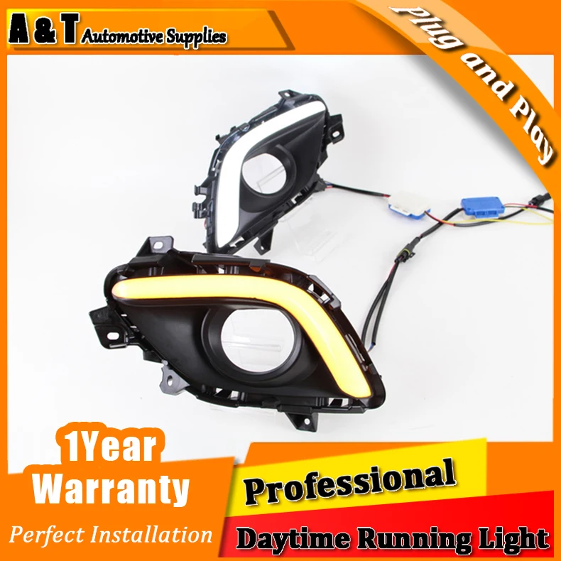 

Car styling For Megane High brightness guide LED DRL led fog lamps daytime running lights with turning lamp
