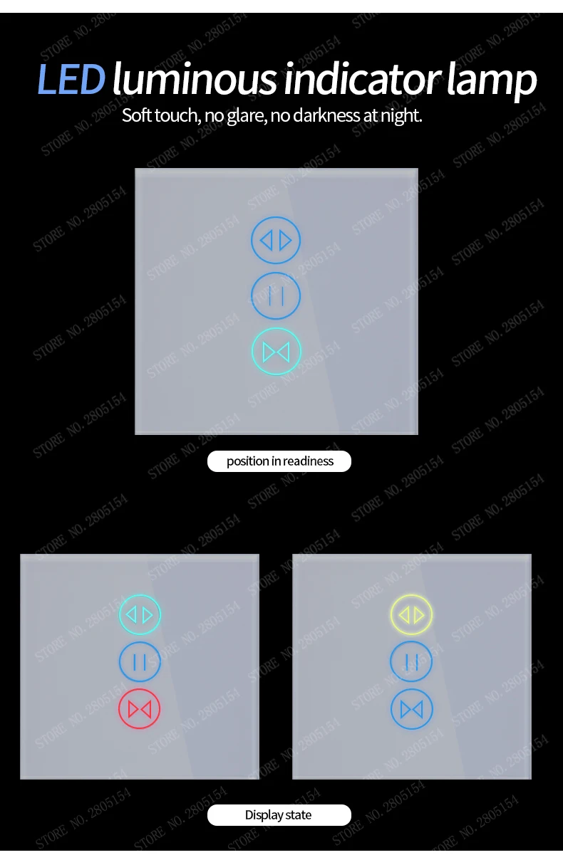 Wifi европейского стандарта touch шторы настенный выключатель голосового Управление по Alexa/Google телефон управление для электрический привод