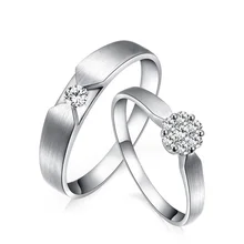 Love Diamond Ring 18K White Gold Diamond Wedding Rings Couple Set Genuine Gold Engagement Ring Wedding Band