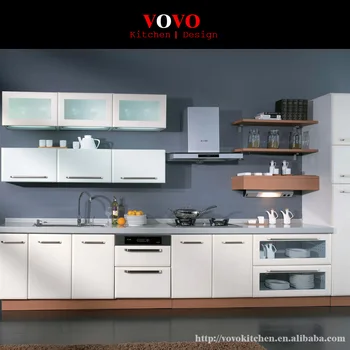 

White lacquer kitchen furniture in Guangdong China
