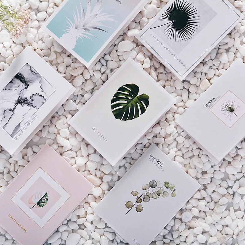 

98pcs Mini Greeting Card Creative BlessingThanksgiving Birthday Festival English Creative Card Floral Simple Fresh Teacher's Day