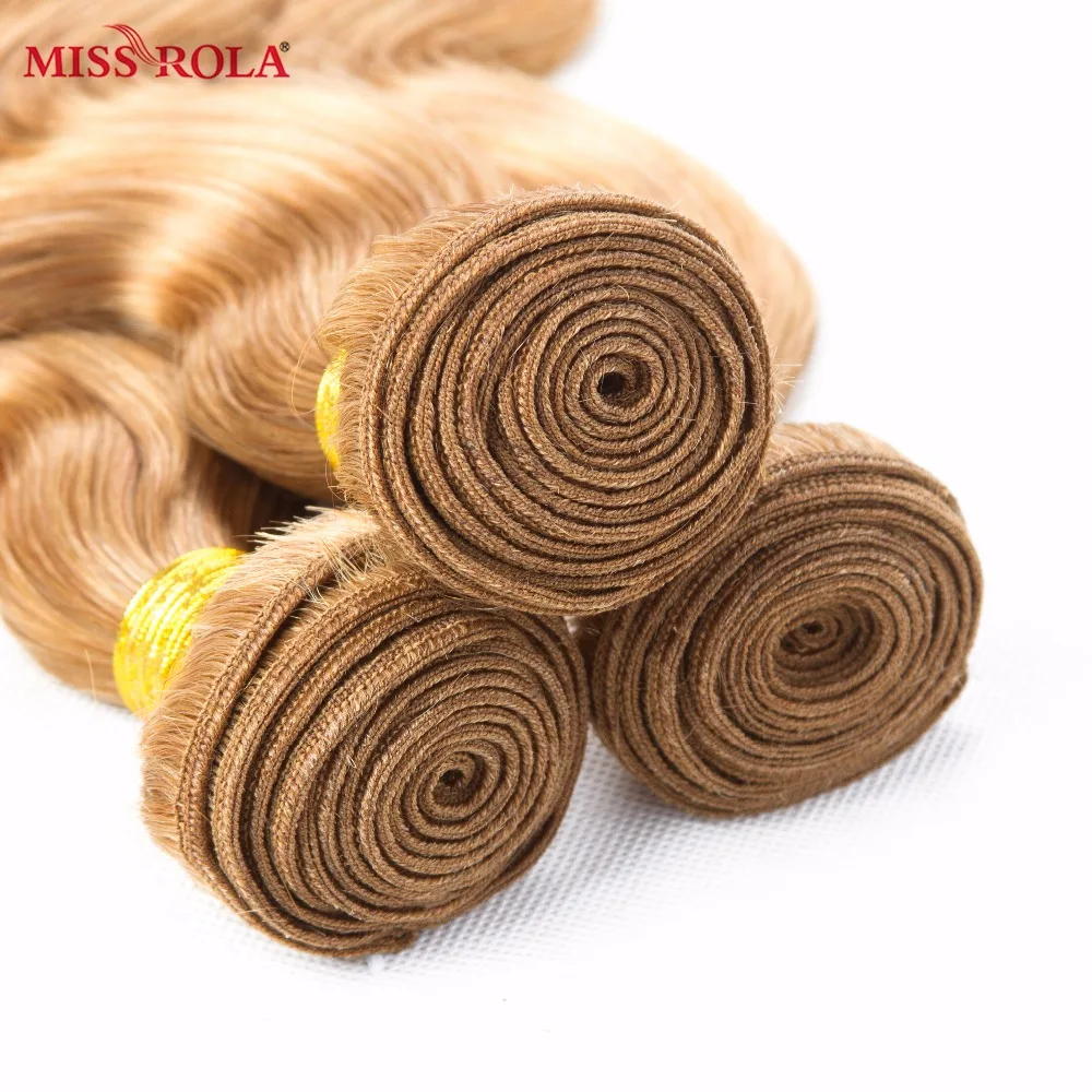 Miss Rola Hair Pre-colord Malaysian Body Wave Hair Weaving 3 Bundles With Closure #27 Color 100% Human Non-Remy Hair Extensions Miss Rola Hair Pre-colord Malaysian Body Wave Hair Weaving 3 Bundles With Closure #27 Color 100% Human Non-Remy Hair Extensions