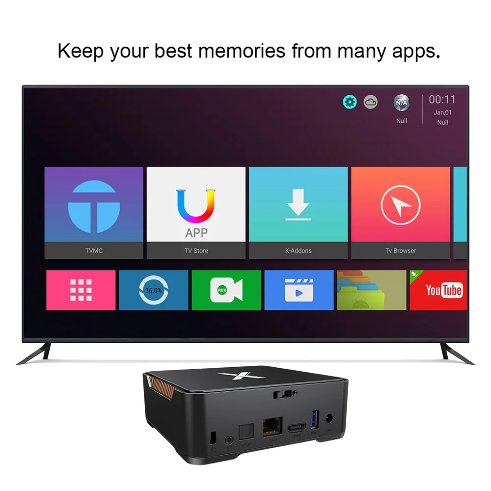  Video Recording Android 8.1 TV Box 4GB RAM 64GB Amlogic S905X2 Quad Core Dual Wifi BT4.2 1000M H.26