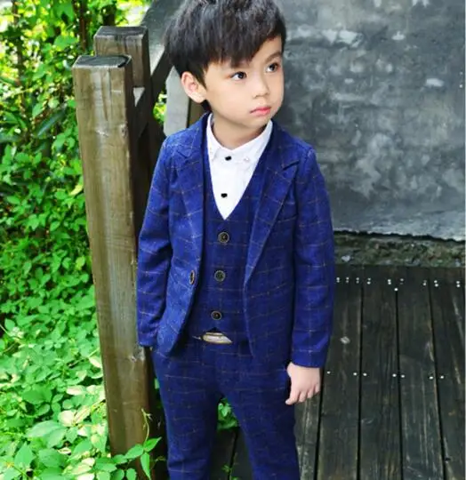 

Winter autumn shorha 3Pcs Boys Plaid Wedding Suit Brand England Style Gentle Boys Formal Tuxedos Suit Kids Spring Clothing Set