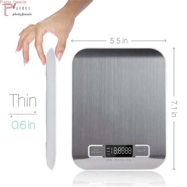 Többfunkciós Ételek Elektronikus Konyhai Digitális Méretarányú Platform Lcd Kijelzővel (Ezüst) Súly Tartomány 0 ~ 5 Kg Vagy 11 Lb - Image 6