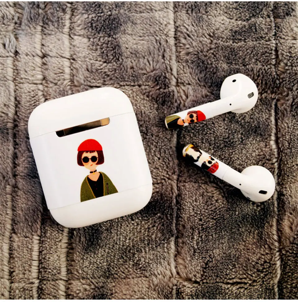 Крутая мультяшная наклейка для Apple, аксессуары для airpods, съемный чехол, анти-потеря, защитный силиконовый чехол, украшение для наушников