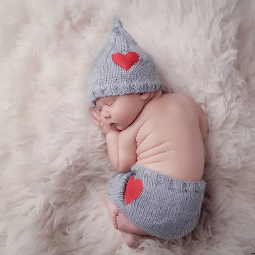 Chapéu do Bebê Recém-nascidos do Bebê Recém-nascido Bonito Crochê Tricô Traje Prop Outfits Foto Fotografia Adereços Meninas 8 Chapéus e bonés