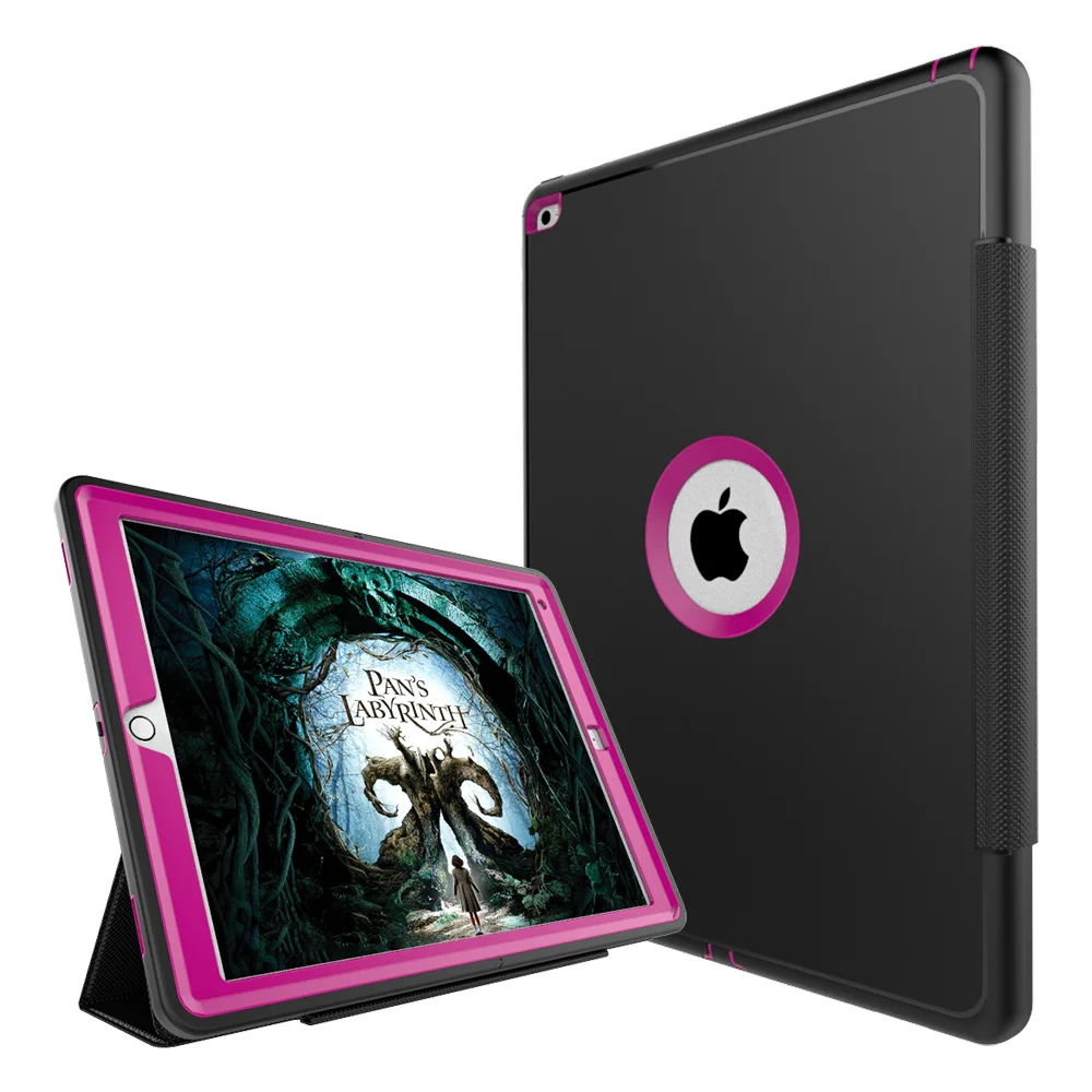Для iPad Air 2 mini 3-Слои Smart Cover Чехол-гибрид 360 полная защита ПК+ ТПУ повышенной прочности и защищенности противоударный ТПУ+ ПУ раскладной стенд жесткий планшетный ПК чехол - Цвет: 1