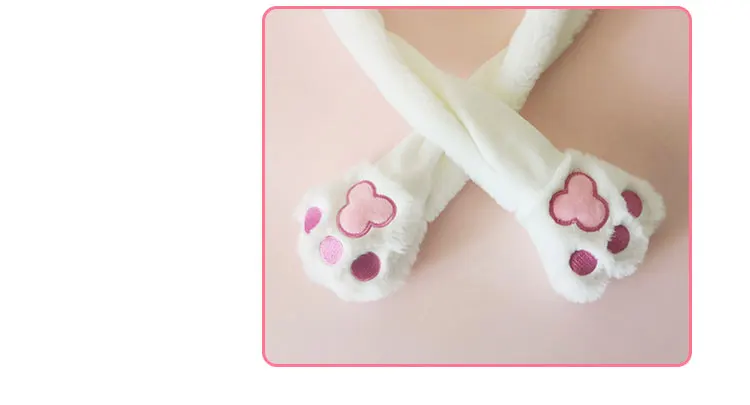 rabbit hat ear move moving rabbit hat ear hat toy white rabbit hat winter hat animal winter hats for women kids girls  (6)