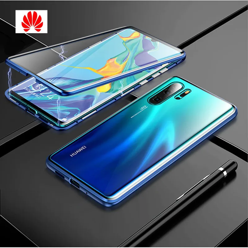 Роскошный защитный Магнитный чехол для всего тела для huawei P30 Pro P20 mate 20 Pro 360 закаленное стекло задняя крышка huawei P30Pro чехол на