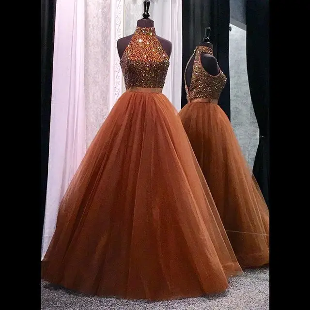 rust prom dress