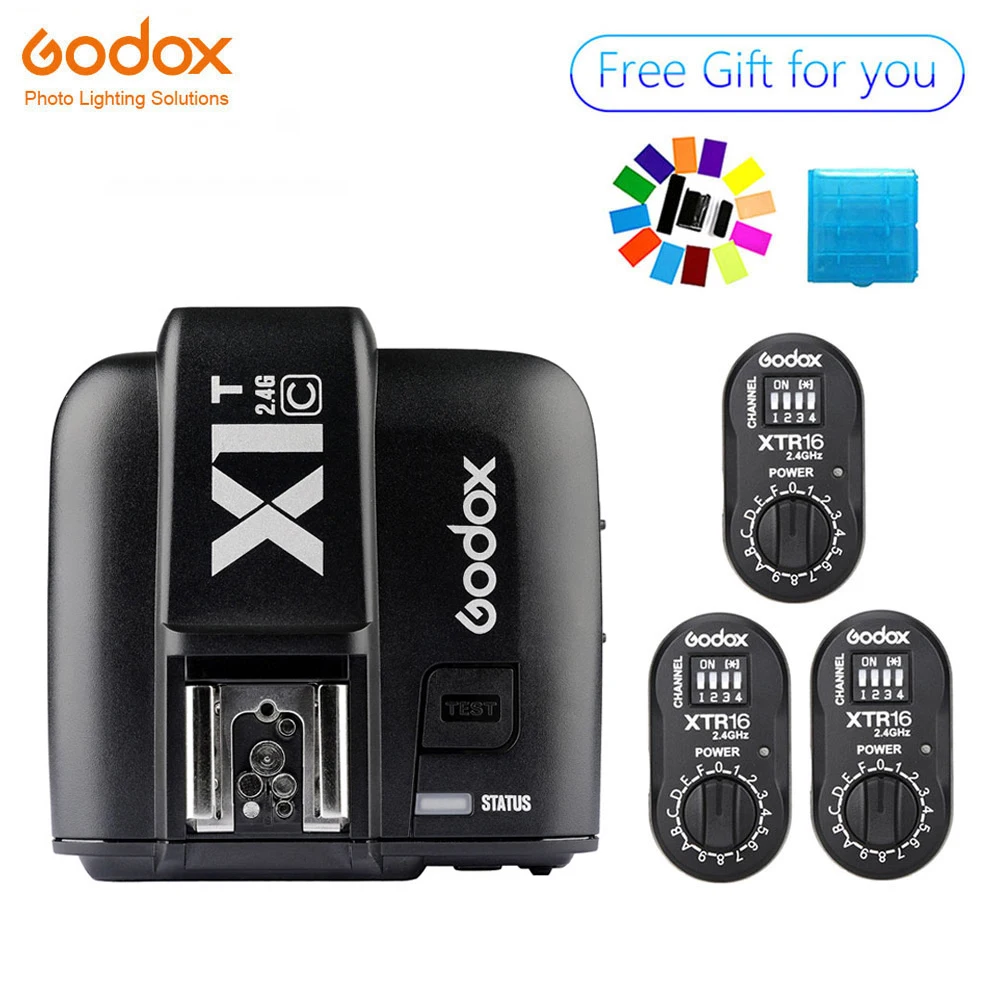 

Godox 3x XTR-16 Wireless 2.4G Power Control Flash Receivers + X1T-C TTL Wireless Transmitter for Canon DE300 DE400 SK300 SK400