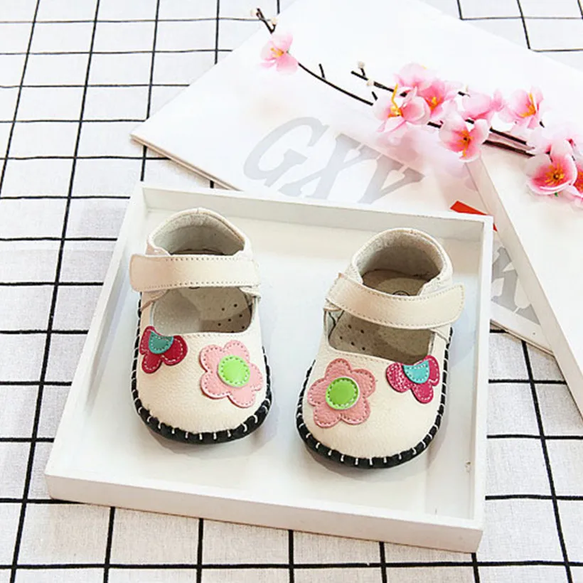

Manual Baby Shoes Indoor Toddler Shoes Sunflower Spring New Genuine Leather Girls Children's Shoes