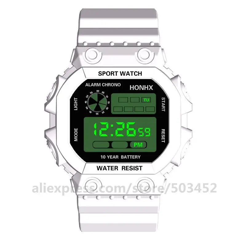 100 шт./лот дисплей освещения HONHX99 цифровые часы с календарем будильник многофункциональные спортивные цифровые часы