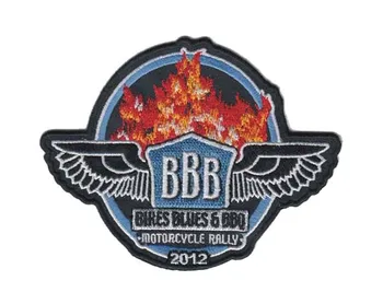 

Motorcycle Rally Embroidery Patches Made of Twill with Heat Cut Border and PVC Backing Customized MOQ50pcs free shipping