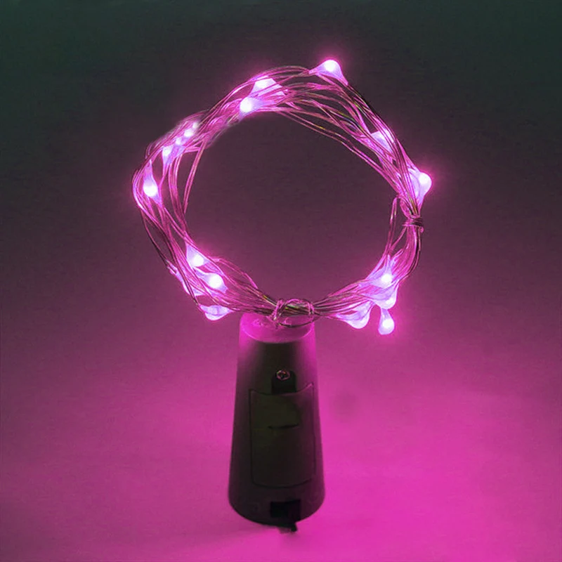 10 светодиодный солнечный светящиеся гирлянды на солнечной энергии инструмент для установки пробок в бутылки в форме светодиодный медный провод гирлянды рождественские китайские фонарики - Испускаемый цвет: pink