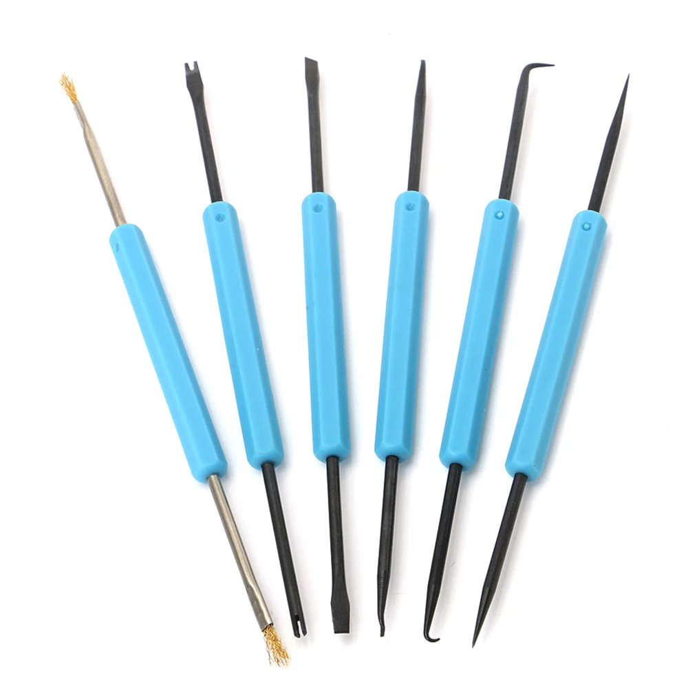 

6pcs Desoldering Aid Tool Kit Soldering Aid Assist Tools PCB Cleaning Kit Repair Tool Electronic Heat Assist Set