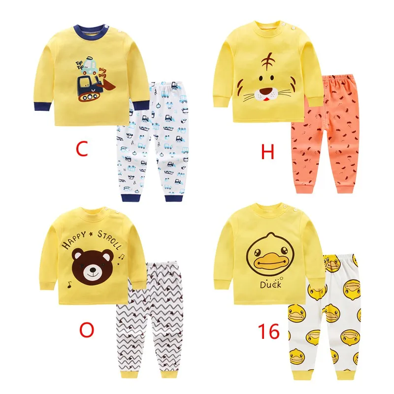 

2018 children's clothes set boys sleepwear set cotton cute pyjamas for boys 6m-5y