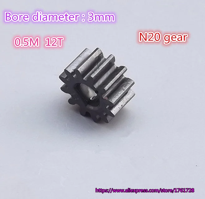 

20pcs/lot, 0.5M 12T 3mm plastic gear 0.5modulus 12teeth outside diameter 7mm gear~