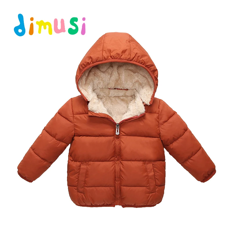  DIMUSI Winter Boys Parkas Children Casual Outwear Coats Baby Girl Fleece Thick Warm Windbreaker Hoo