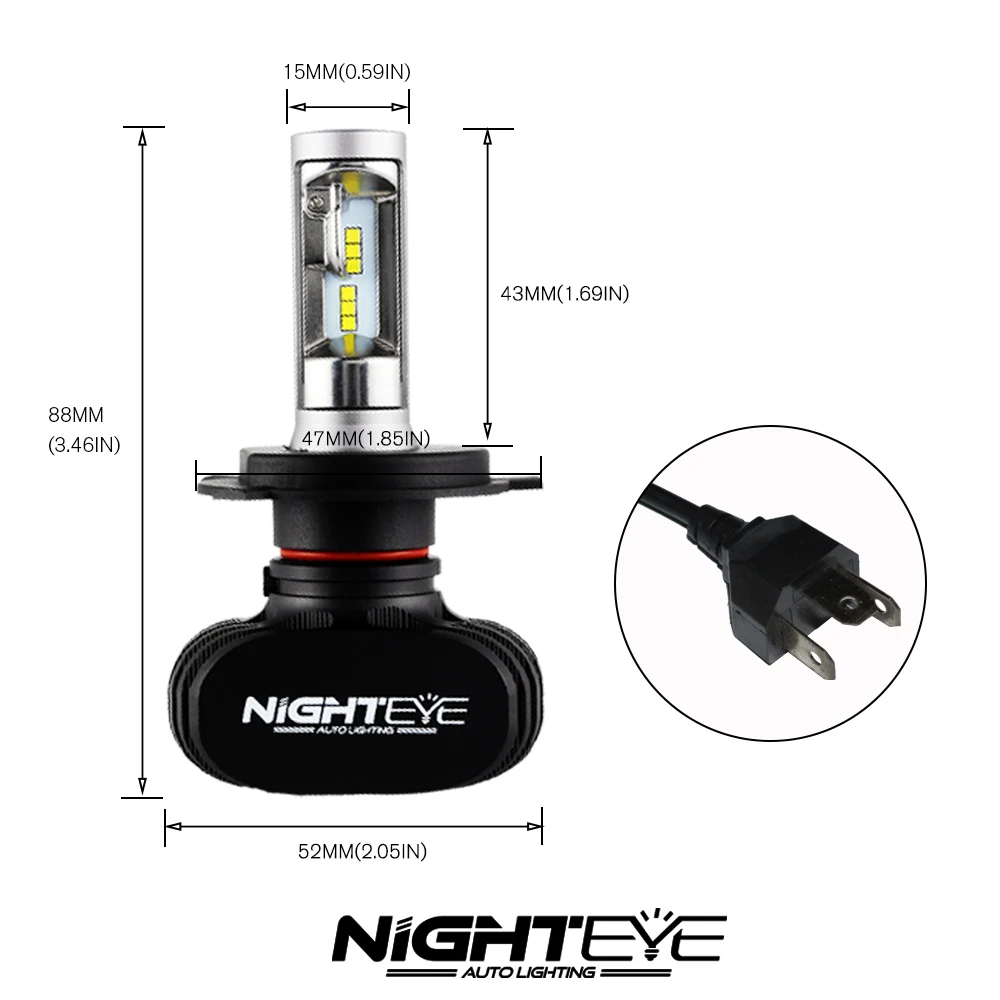 Kkmoon NIGHTEYE 8000лм H4 9003 HB2 комплект автомобильных светодиодных фар замена лампы Hi/Lo луч