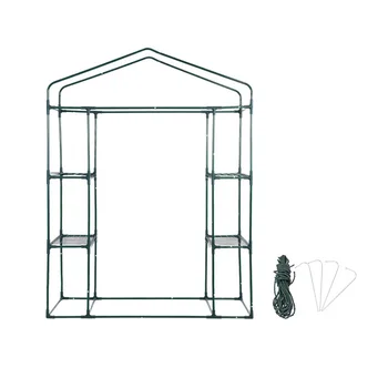 

4 Tier Mini Greenhouse Iron Stands shelves Garden Balconies Patios Decor With Green House Cover