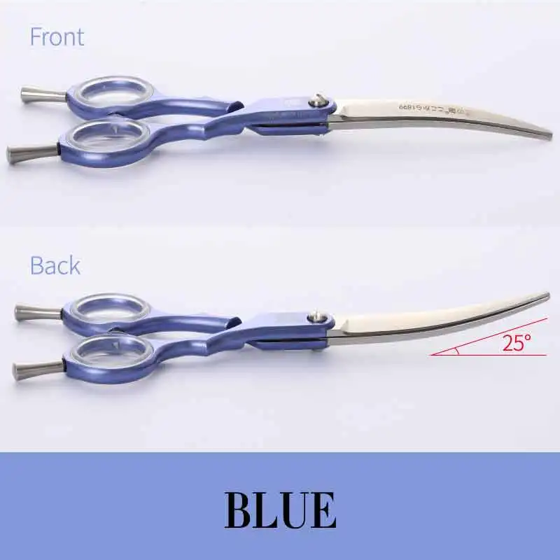 Fenice Professional Pets Grooming Scissors 6.0 inch Aluminum Handle Dog/Cat Hair Cutting Curved Shear - Цвет: Blue