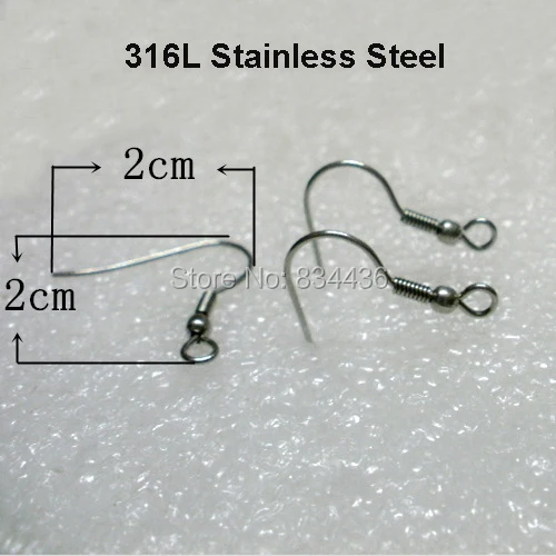 

Free Shipping wholesale 2mm 316L Stainless Steel Earring Clip Clasp Buckles Hooks Women DIY jewelry findings 200pcs(100pairs)